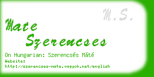 mate szerencses business card