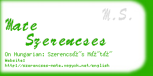 mate szerencses business card